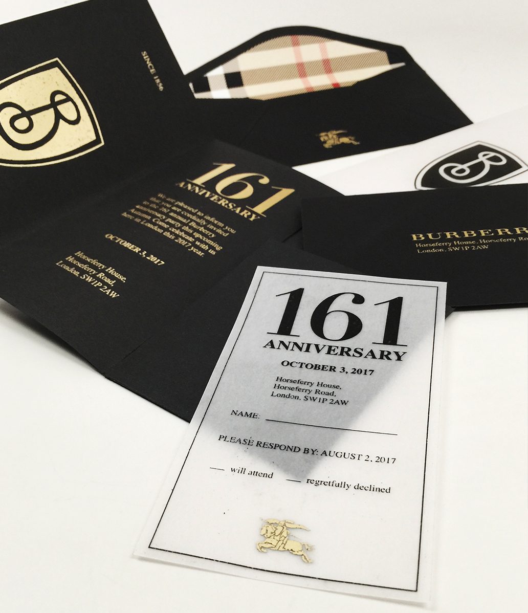 Burberry invitation detail