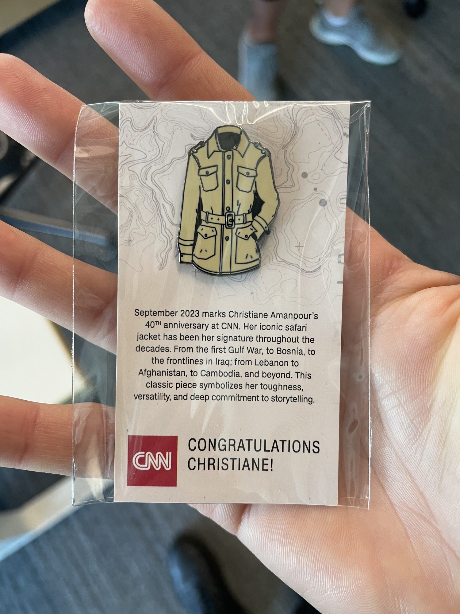 CNN Christiane Amanpour 40th Anniversary Pin — v1