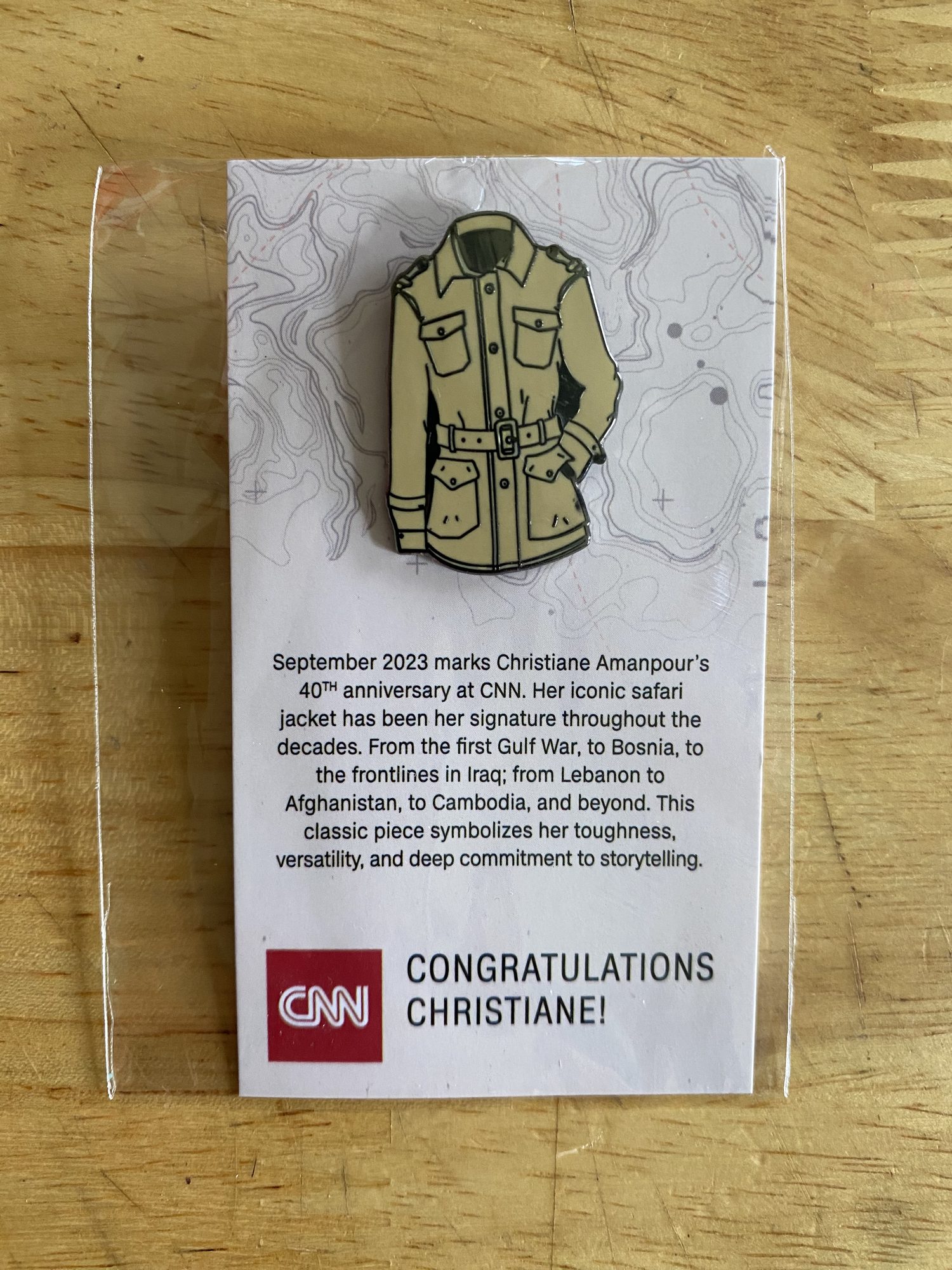 CNN Christiane Amanpour 40th Anniversary Pin — front