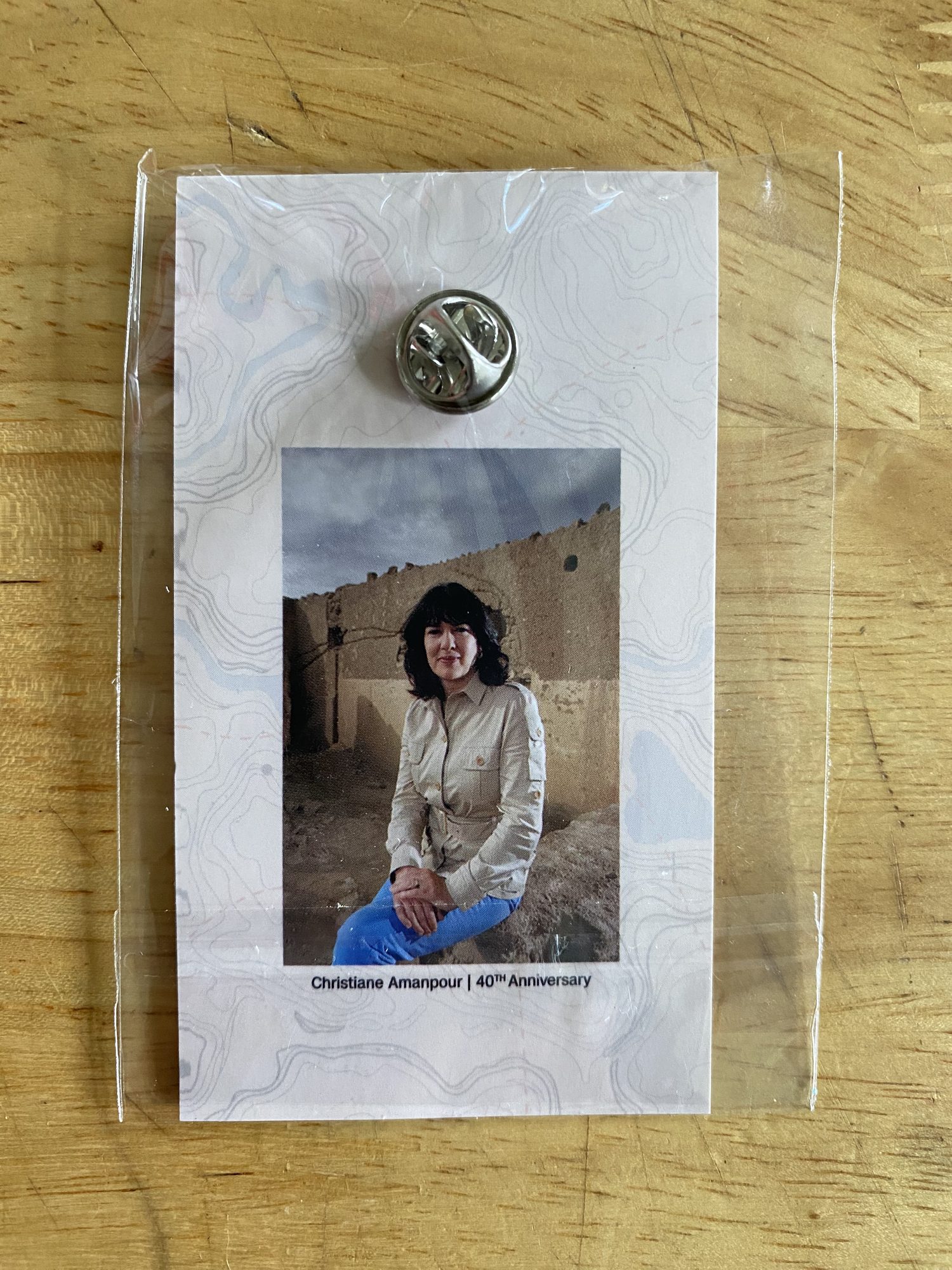 CNN Christiane Amanpour 40th Anniversary Pin — back side
