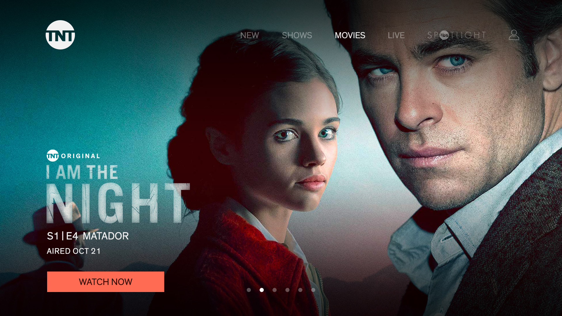 Mock up image before being live on TNT's website home page and other devices.