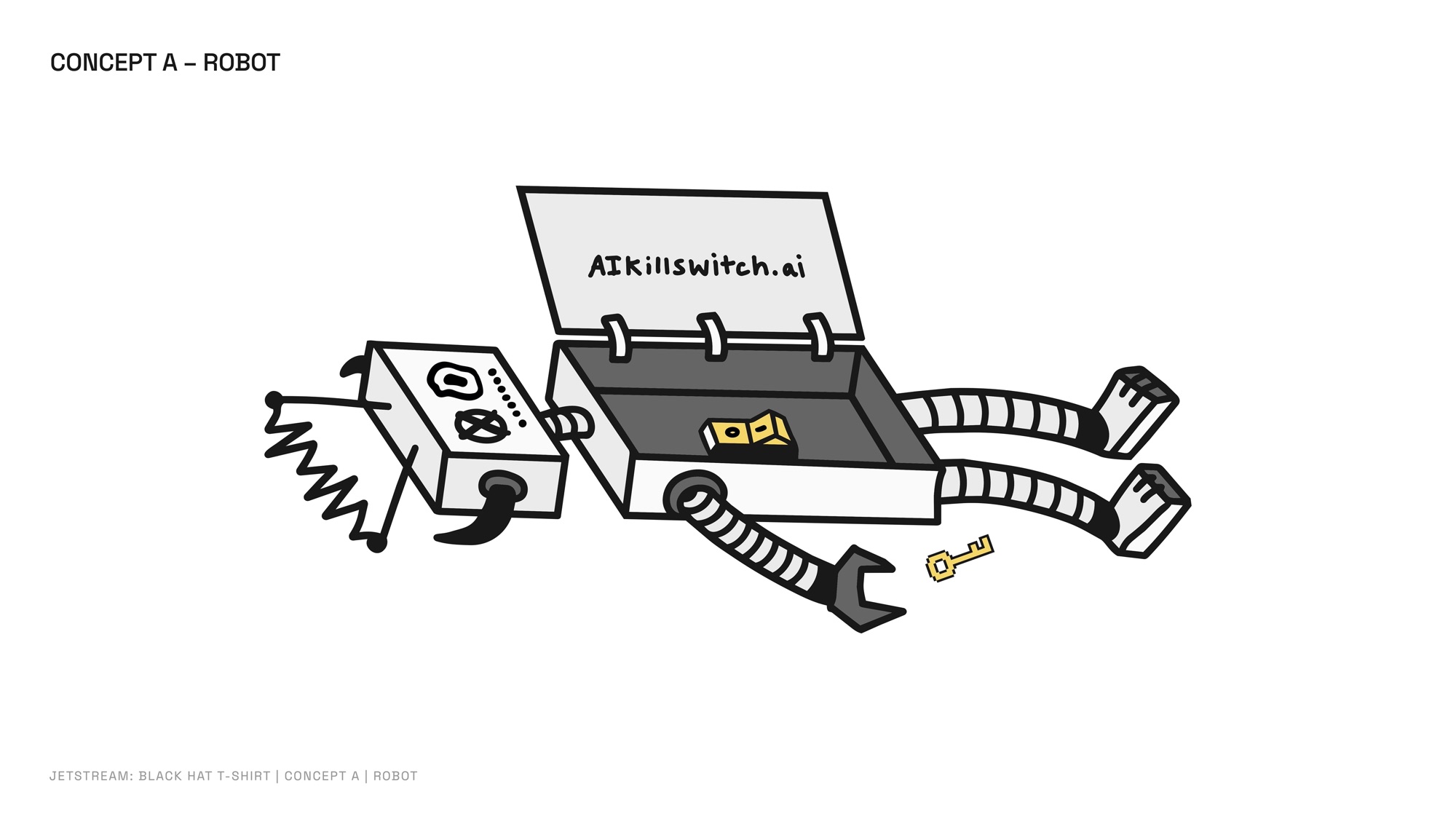 Concept A: pull-the-plug robot artwork