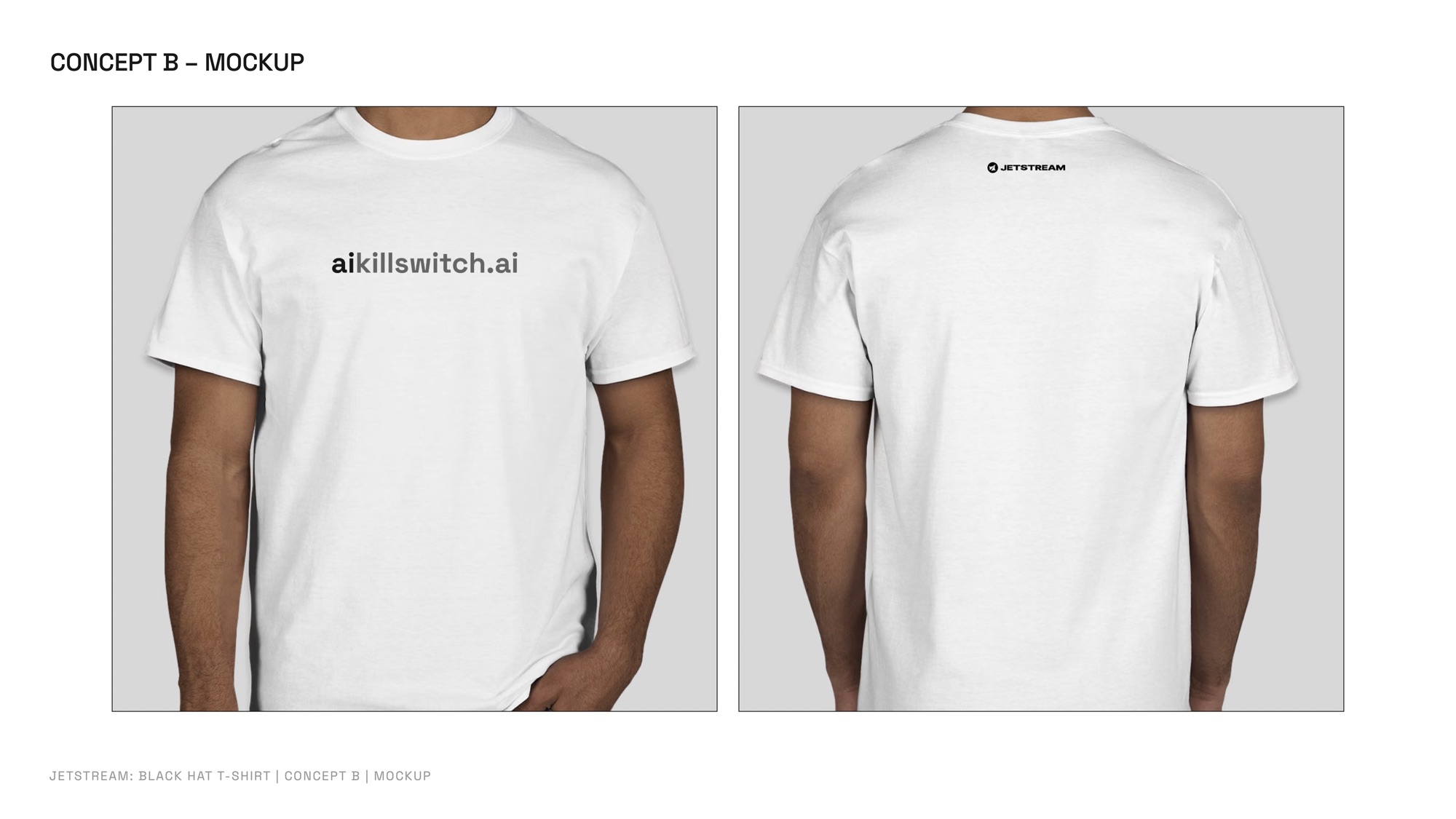 Concept B: front and back on a white tee