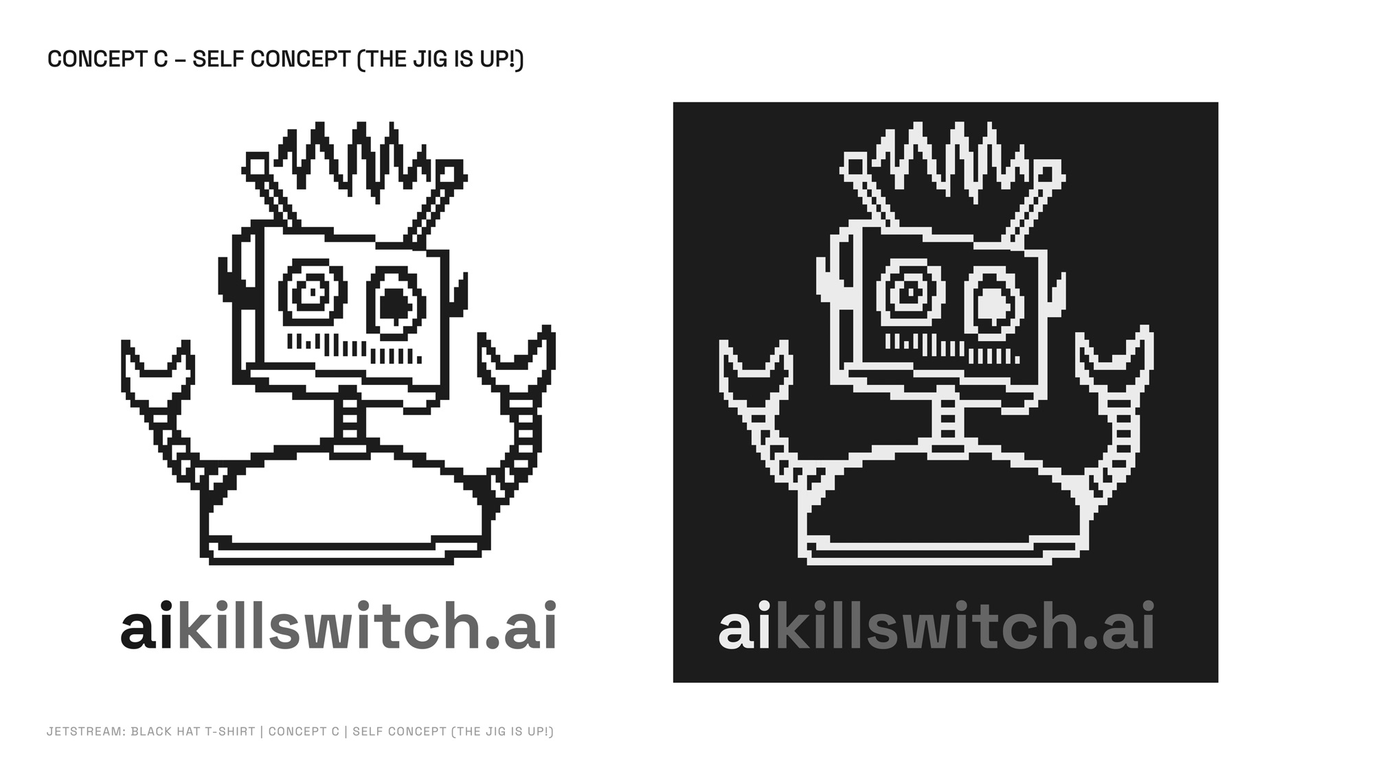Concept C: The Jig Is Up, 8-bit robot artwork