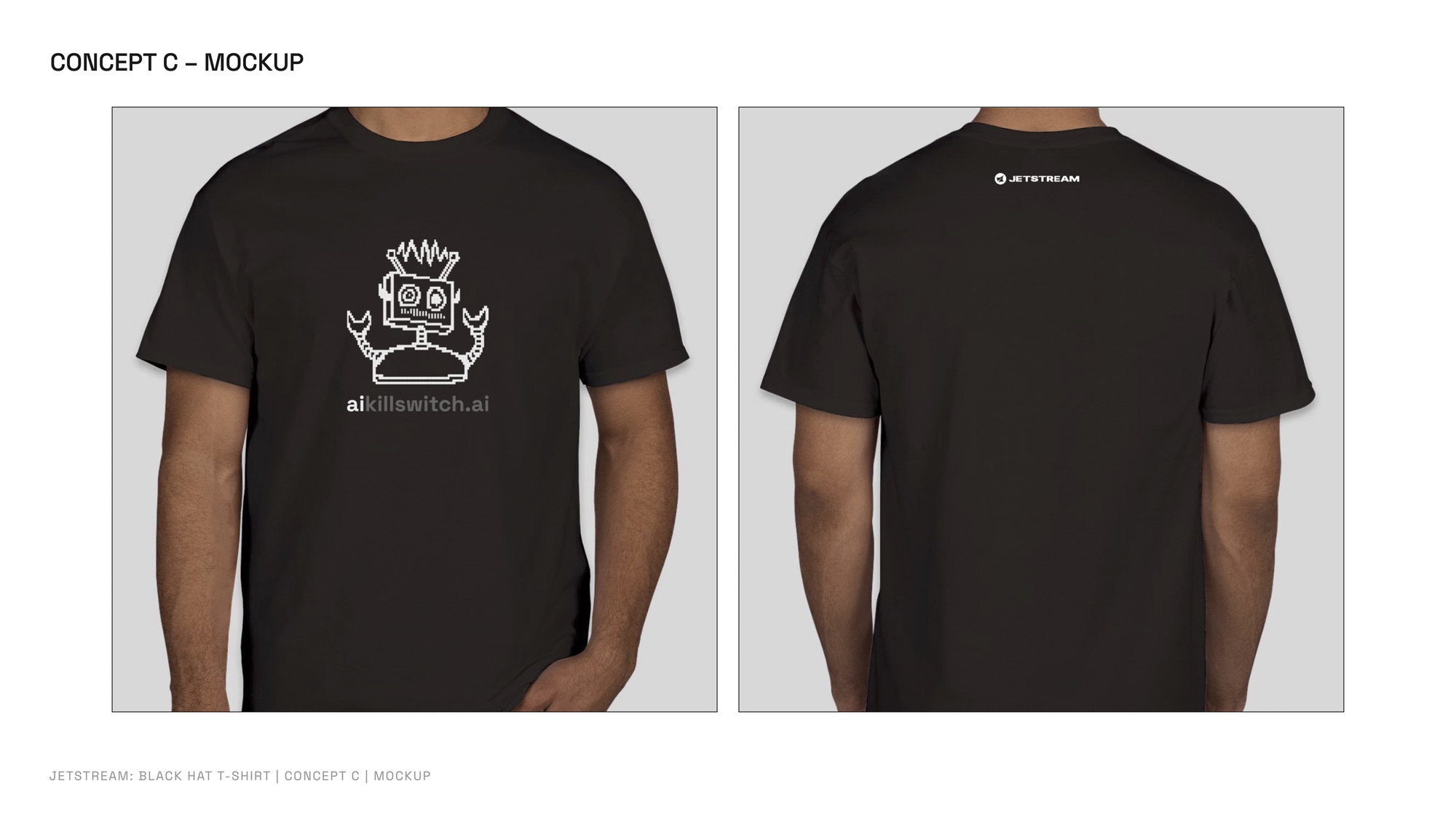 Concept C: front and back on a black tee