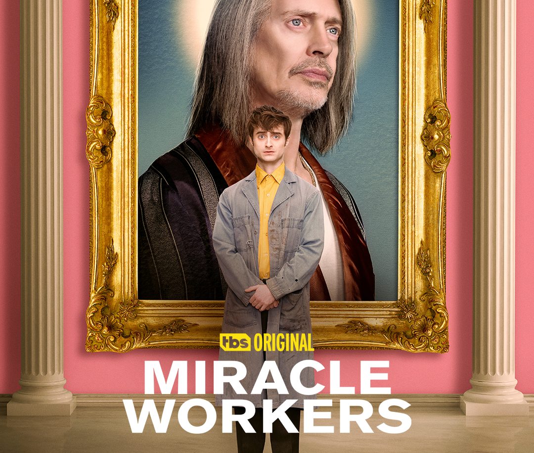 Banner promoting show Miracle Workers on TBS for Vizio platform.