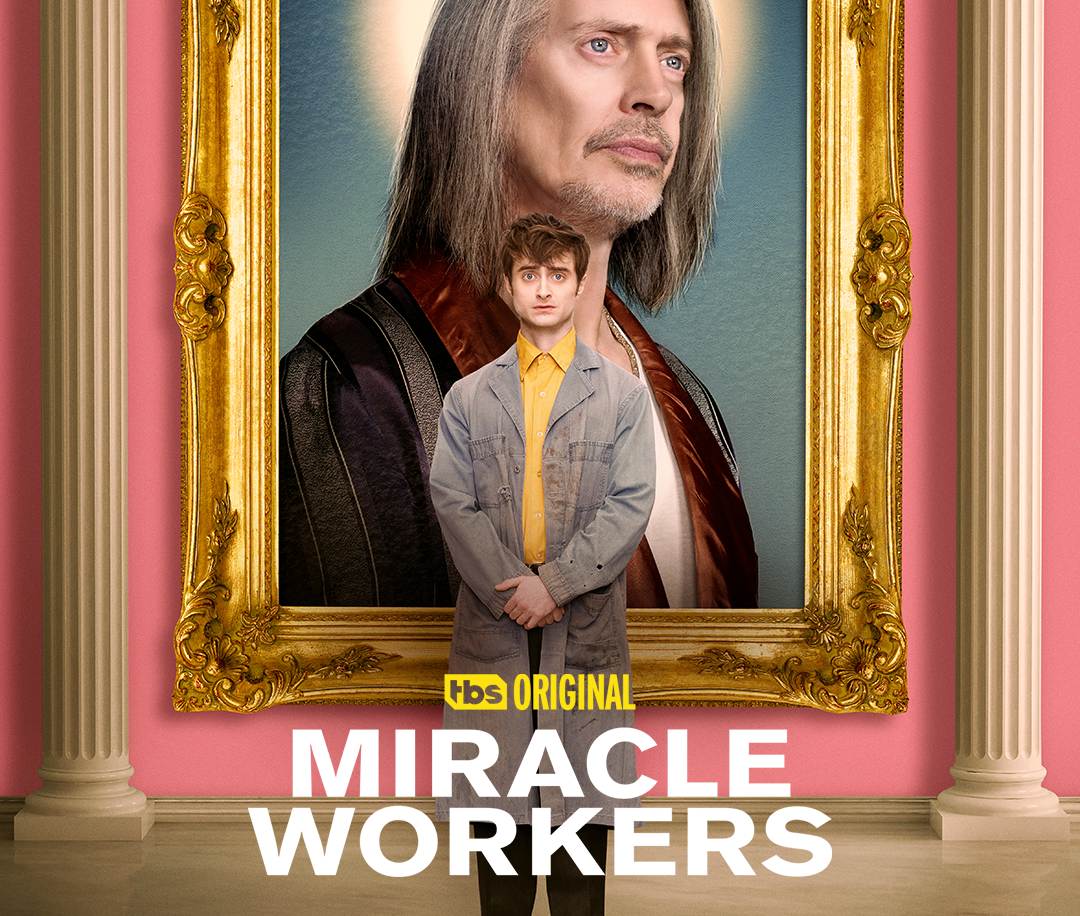 Banner promoting show Miracle Workers on TBS for Vizio platform.